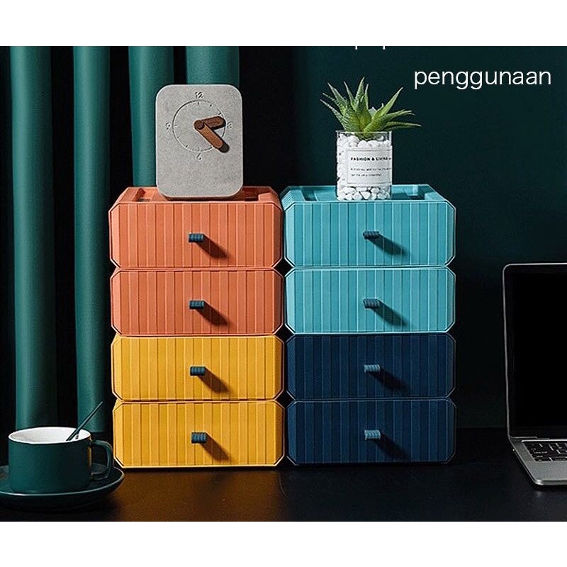 IKILOSHOP 1 Sekat Rak Kosmetik  Plastik Drawner Tempat Penyimpanan Barang Laci Storage Organizer Kamar Mandi Tempat Penyimpanan