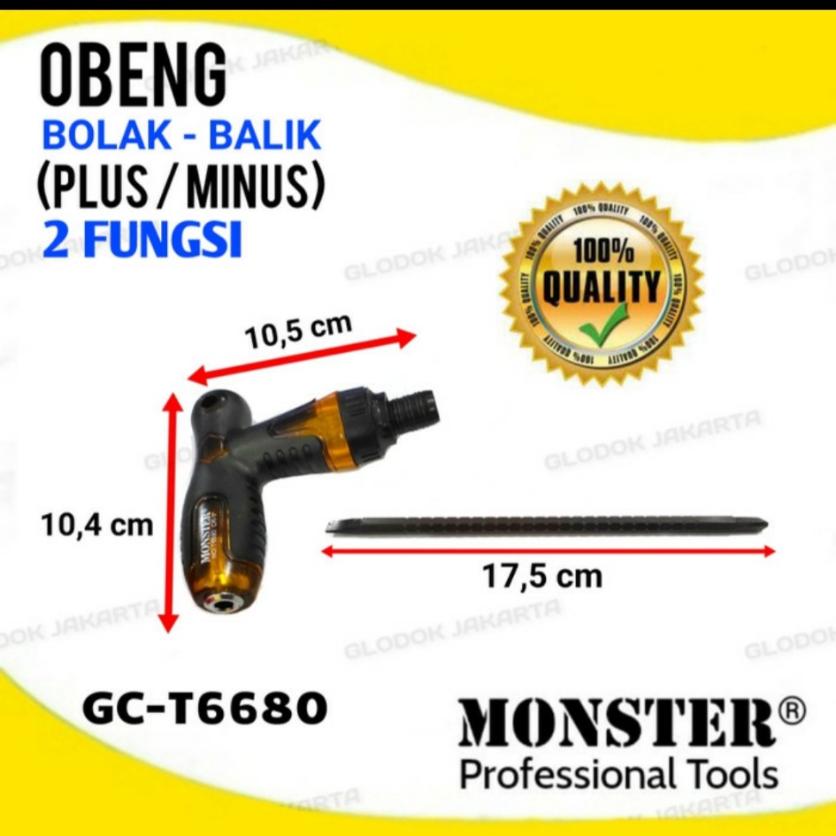 Obeng T Bolak Balik Min Plus Multifungsi 6 inch GC-T6680