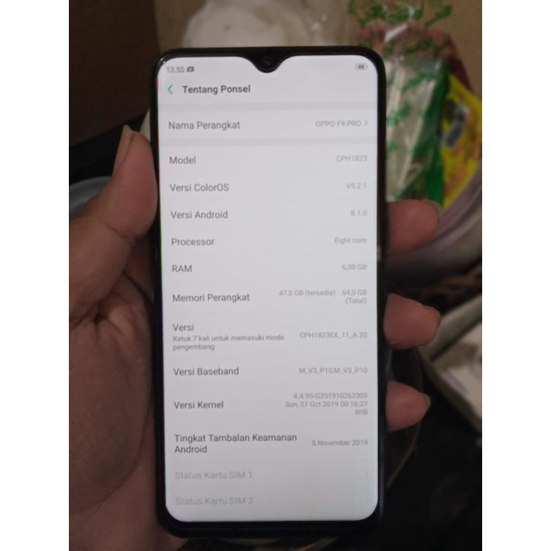 oppo f9 pro ram 6/64gb normal tanpa minus