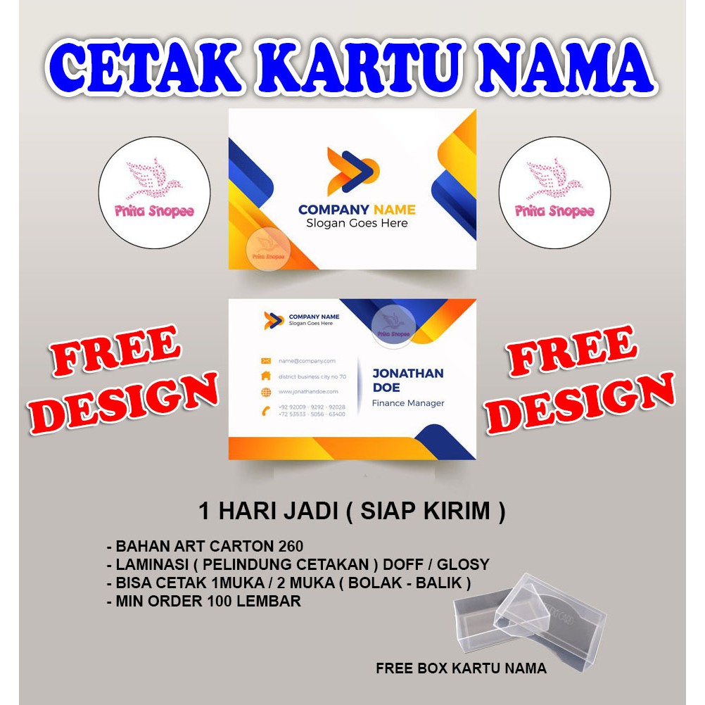 

KARTU NAMA 1 HARI JADI -> FREE DESIGN (LAMINASI DOFF/GLOSSY)