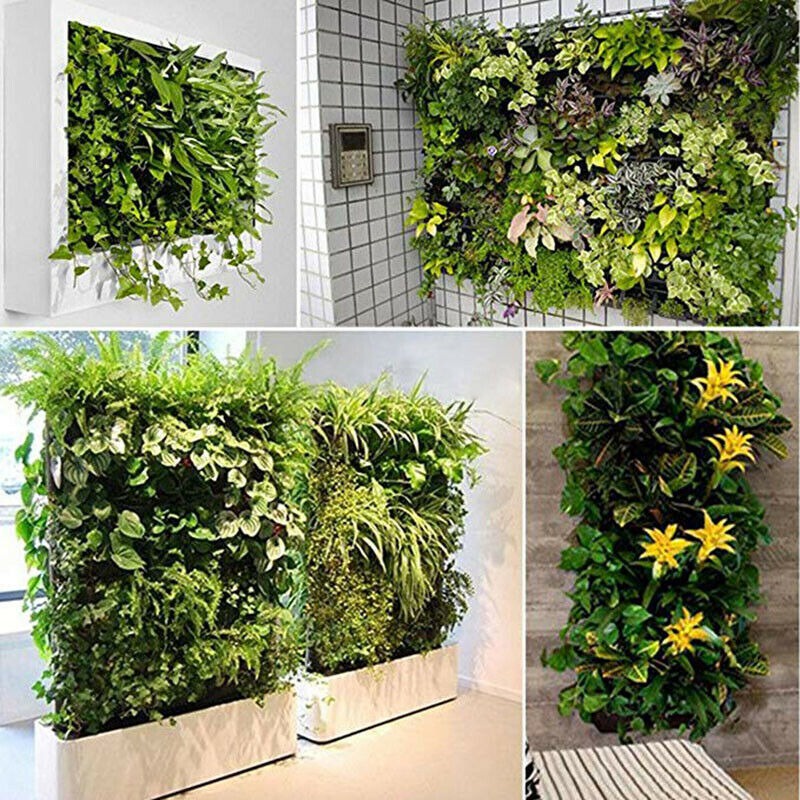 Pot Tanaman Gantung 9 Slot Bunga Hias Dekorasi Dinding Vertical Garden - Black