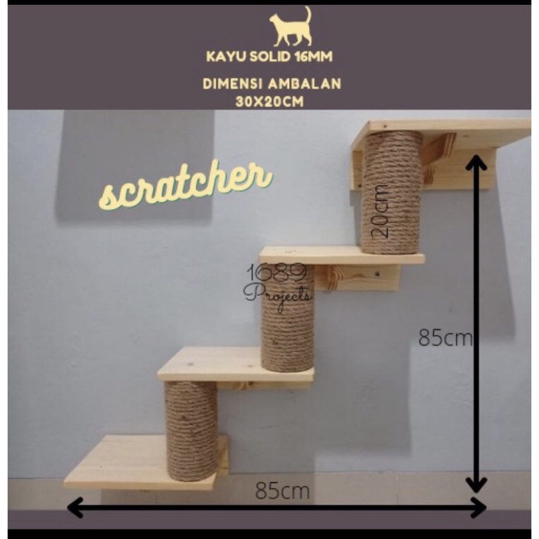 Garukan kucing tingkat kayu custom cat tree cat house cat playground cat condo rumah kucing kayu
