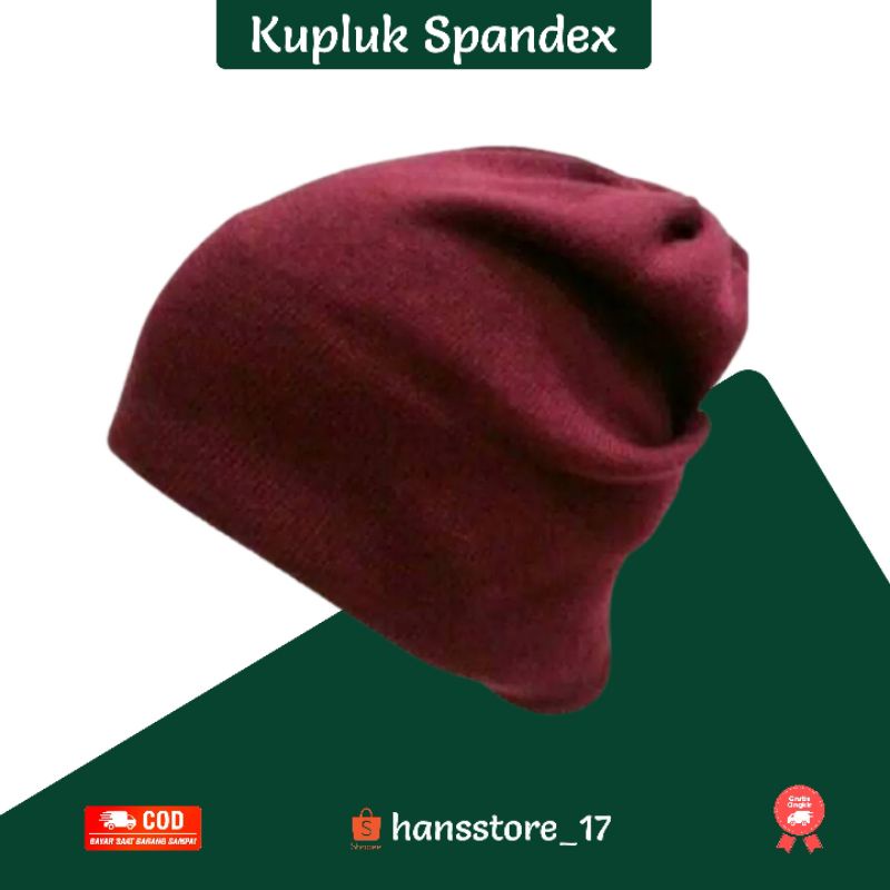 Kupluk Spandex polos anak dan dewasa Premium kupluk rajut kaos spandex