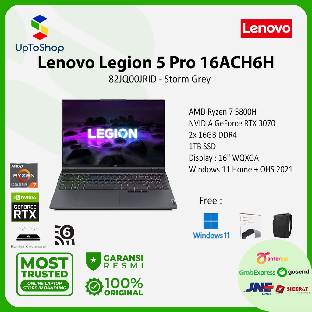 Lenovo Legion 5 Pro 16ACH6H JRID Ryzen 7 5800H 32GB 1TB RTX3070 W11
