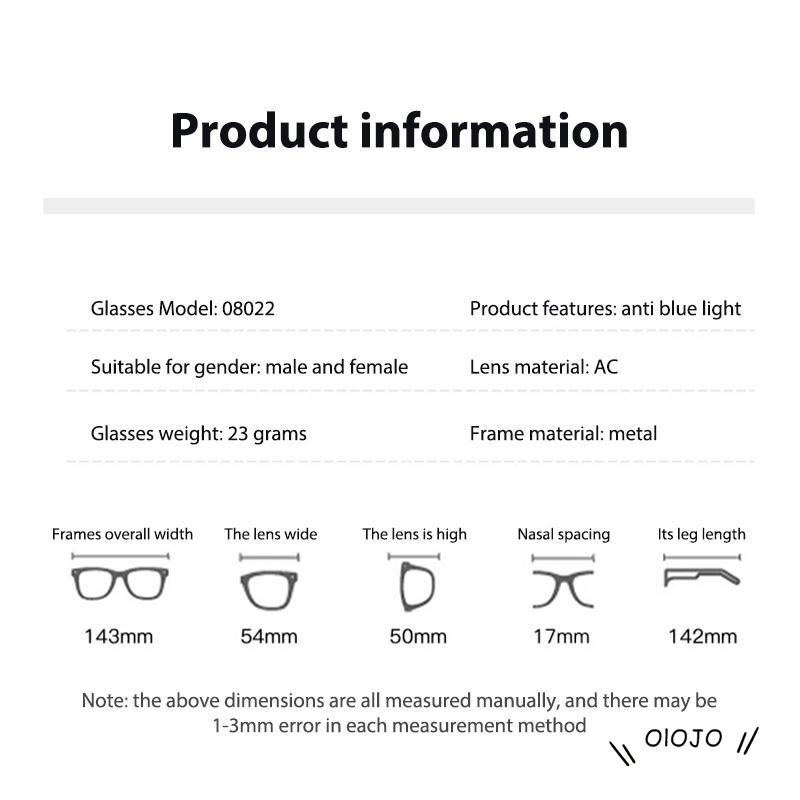 Kacamata Optikal HD Anti blue Light Bingkai Kotak Besar Sederhana ol2