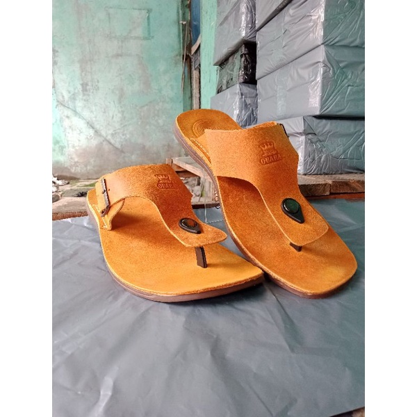 Sandal selop terompah bakiak tarompah pria model Carvil jepit pria dewasa kulit sapi asli original terbaru murah berkualitas tready casual