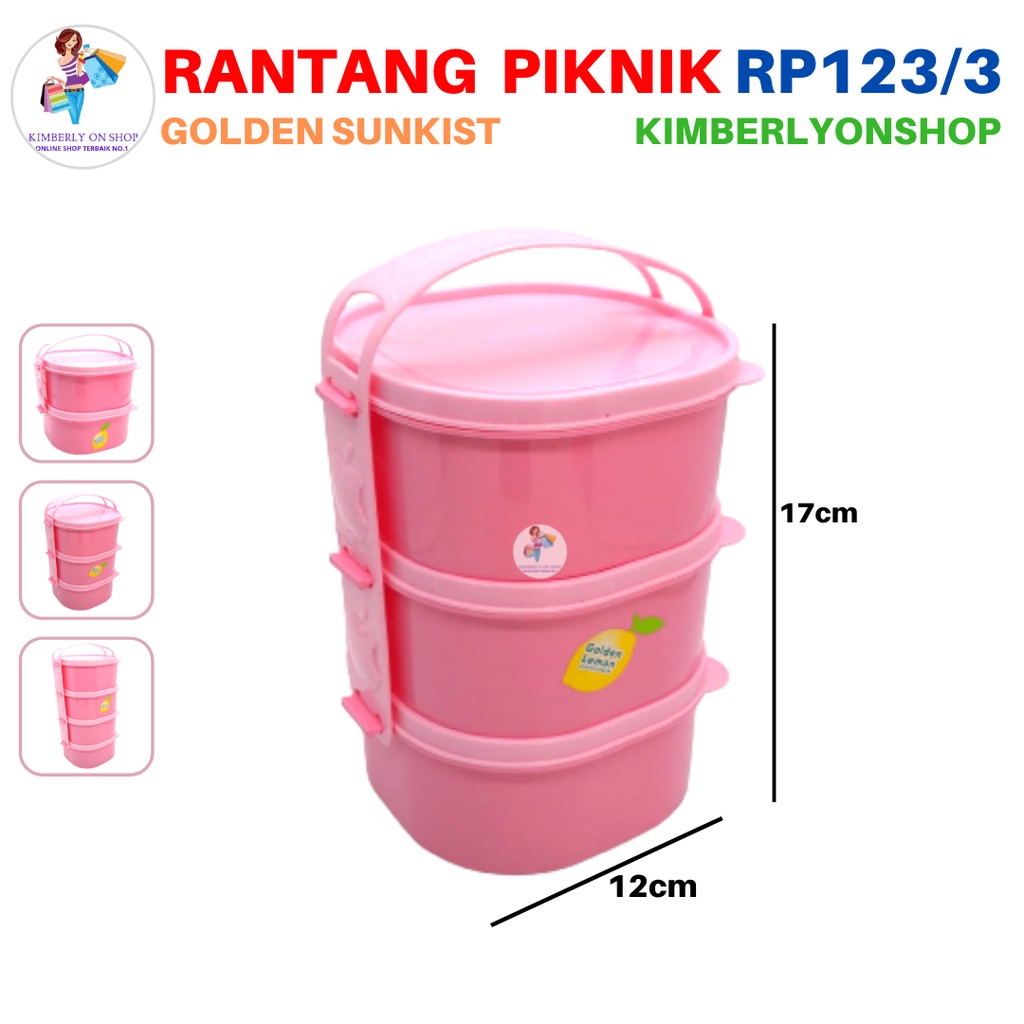 Rantang Piknik Susun Anak Wadah Saji Makanan RP 123 Golden Sunkist