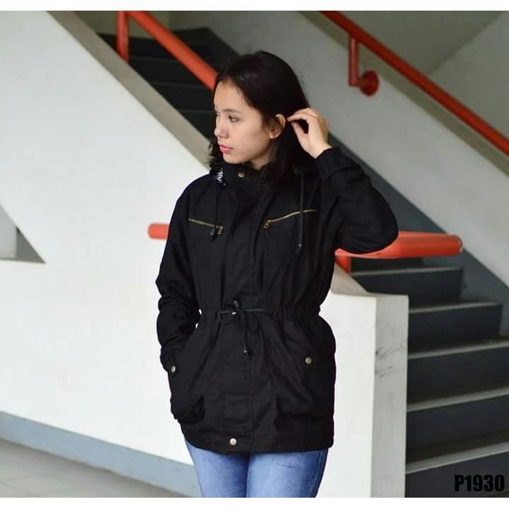 [BAYAR DI TEMPAT/COD] Jaket Parka Wanita Cotton Canvas Premium