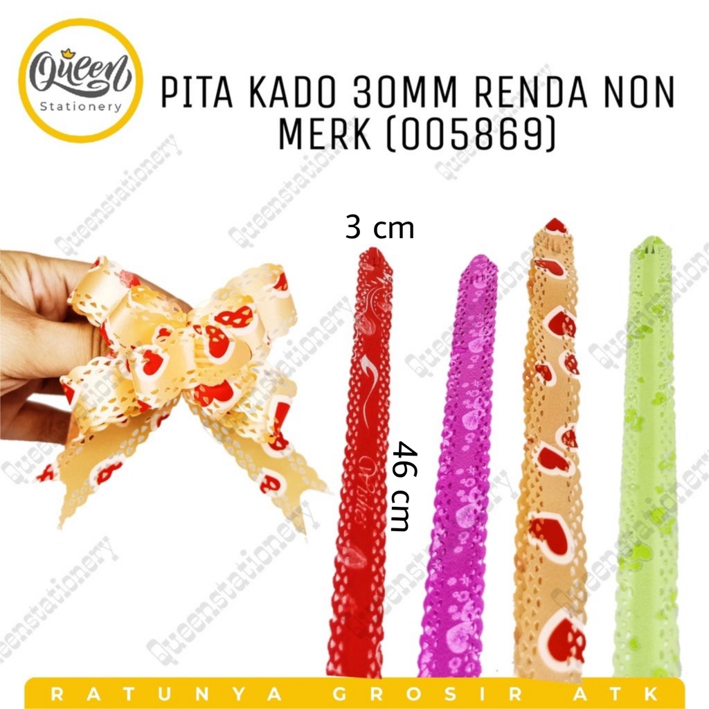 

PITA KADO 30MM RENDA NON MERK (005869) / PITA KADO / PITA RENDA / PITA MOTIF / PITA BERKUALITAS