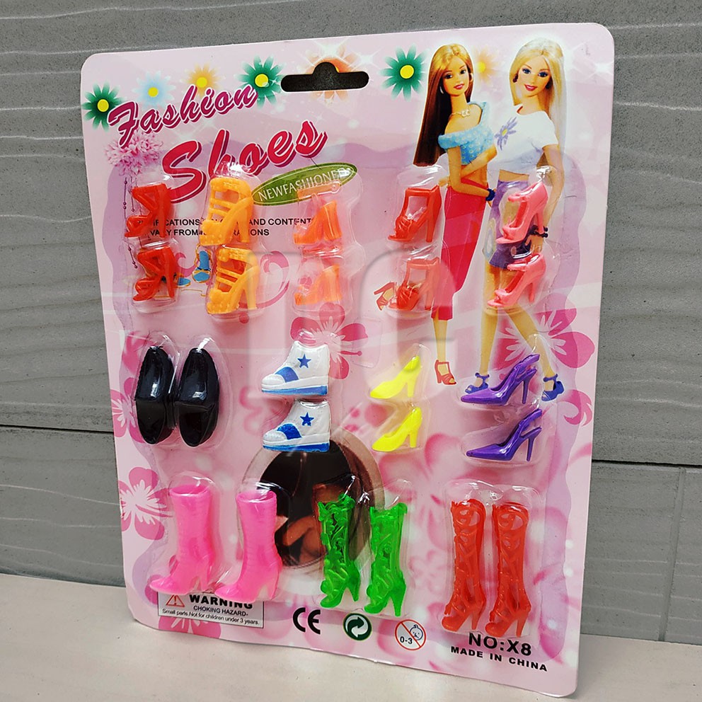 Sepatu Berbie 12in1 Sepatu Pretty Girls 12 Set New Fashion Shoes