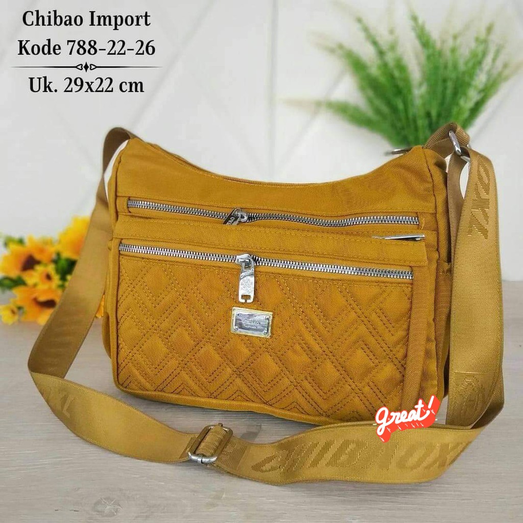 Tas Slempang Wanita tas Slempang Chibao bahan kanvas kode 788-22. Tas Chibao Import Terbaru bisa COD