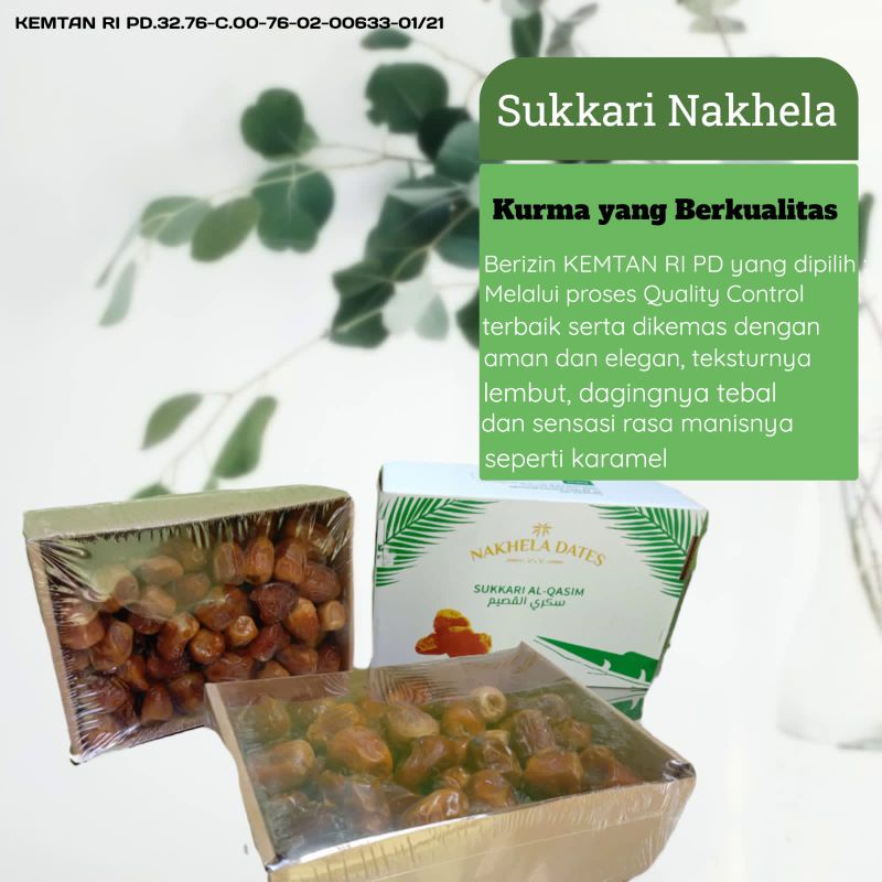 

Kurma SUKKARI AL-QASIM Nakhela Dates 500 gr 43.000