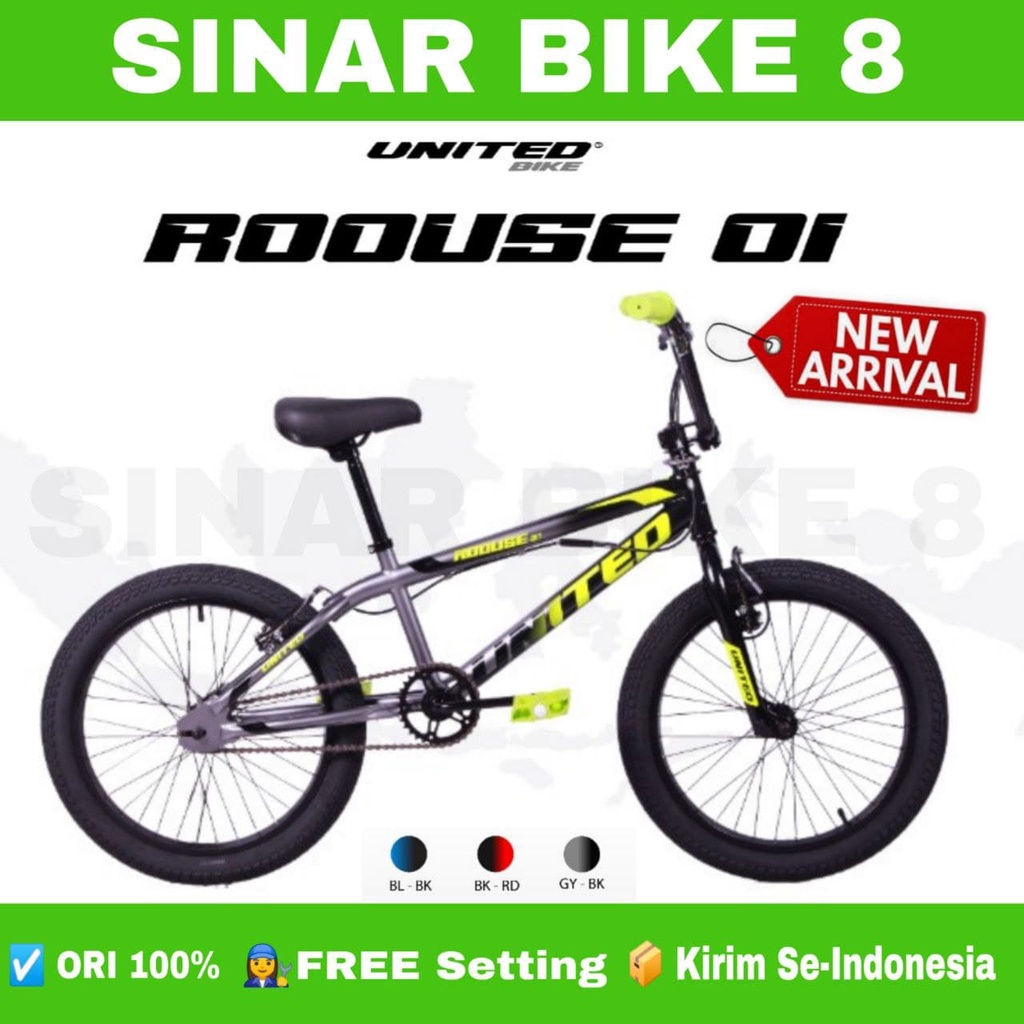 Sepeda Anak Laki Ukuran 20 Inch BMX UNITED ROOUSE 01 Rotor New