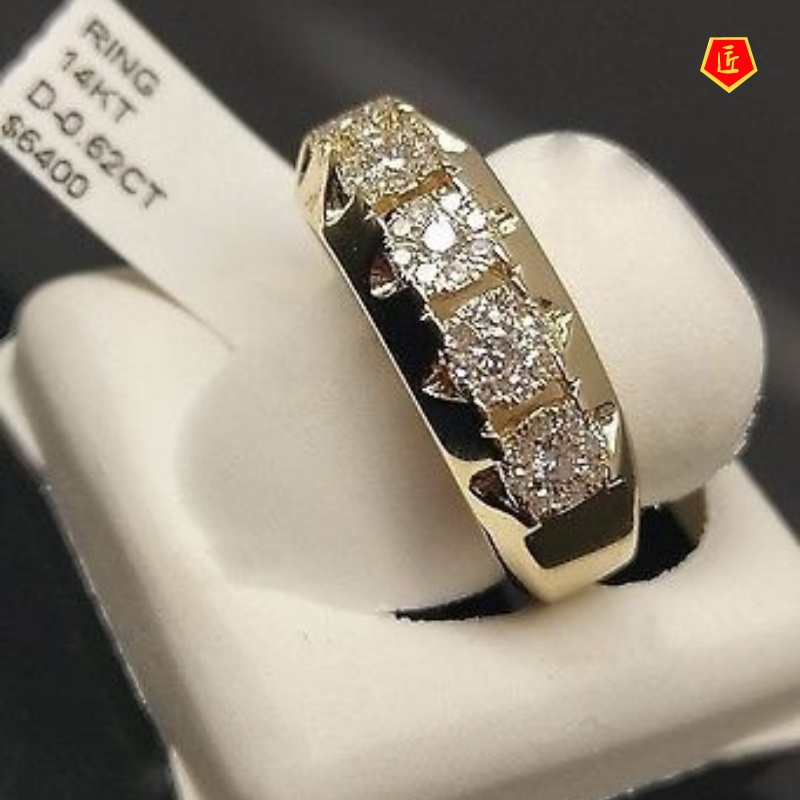 [Ready Stock]14K Gold Zircon Ring European and American Fashion