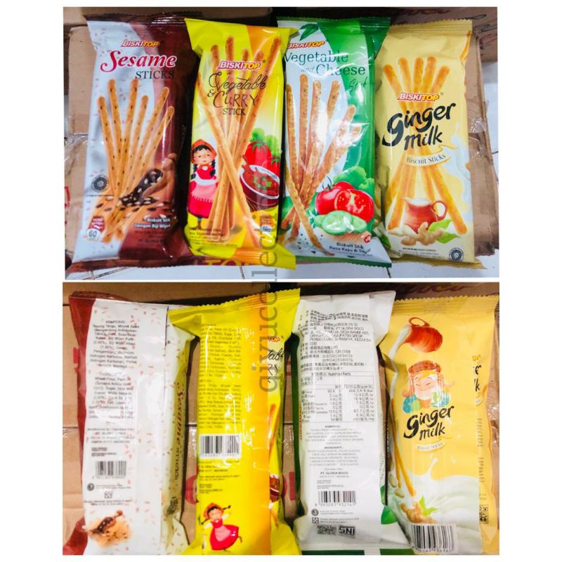 ECER Biskuit Vegetable Cheese Sesame Ginger Milk Curry Stick Stik Sayur Biskitop