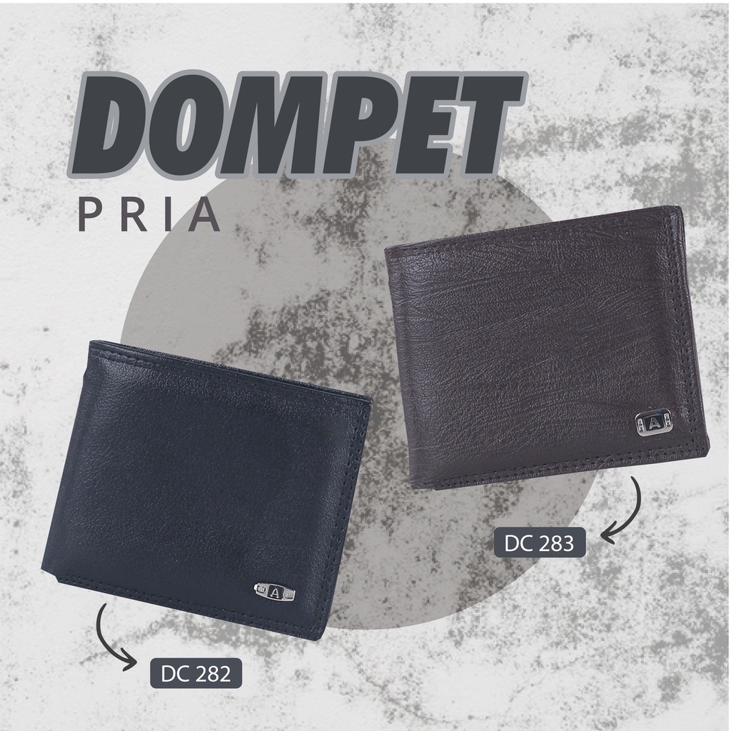 Dompet Lipat Pria Kulit Sintetis Kasual Simpel Hitam