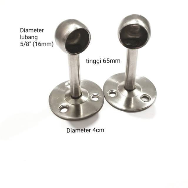 Bracket Gayung Pipa Stainless 5/8" (16mm) / Gantungan Pipa / Bracket Pipa bulat