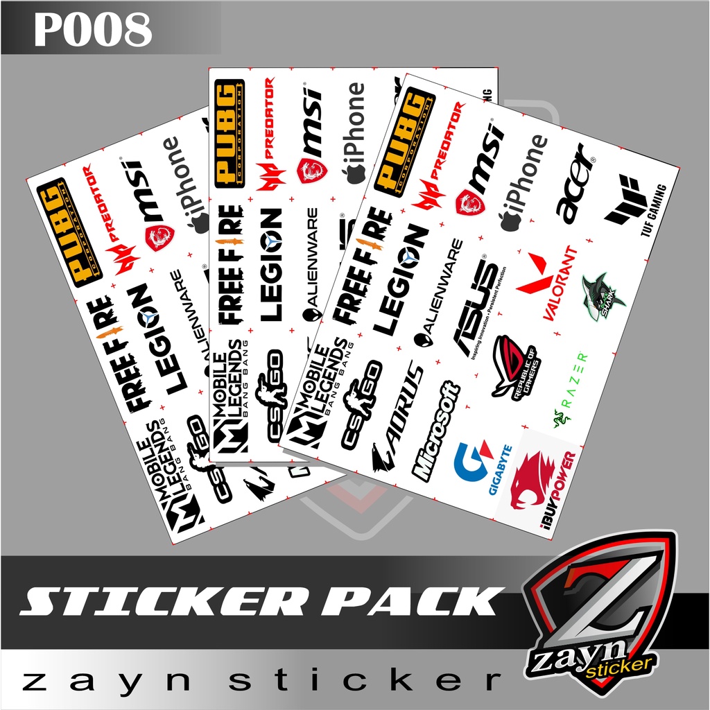 STICKER PACK STIKER PAK GAMING MOBILE LEGENDS, FREE FIRE, PUBG  MURAH VOL.2 P008