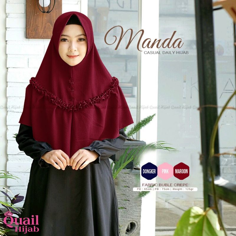 MANDA ORIGINAL QUAIL HIJAB | KHIMAR QUAIL | KHIMAR DAILY QUAIL | KHIMAR MAROON