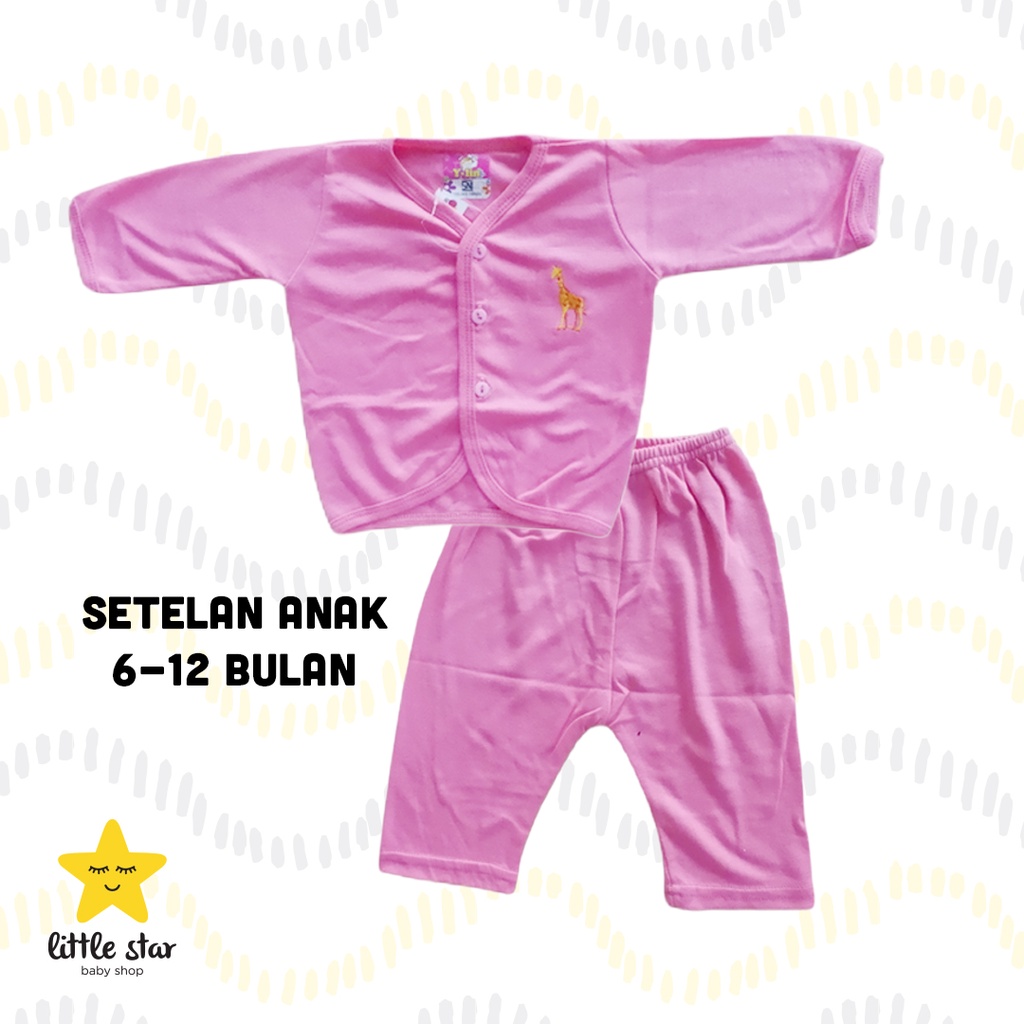 Y-lin Setelan Polos Bayi Cewek Cowok | Set Piyama Piama Baju Tidur Bayi Laki Perempuan