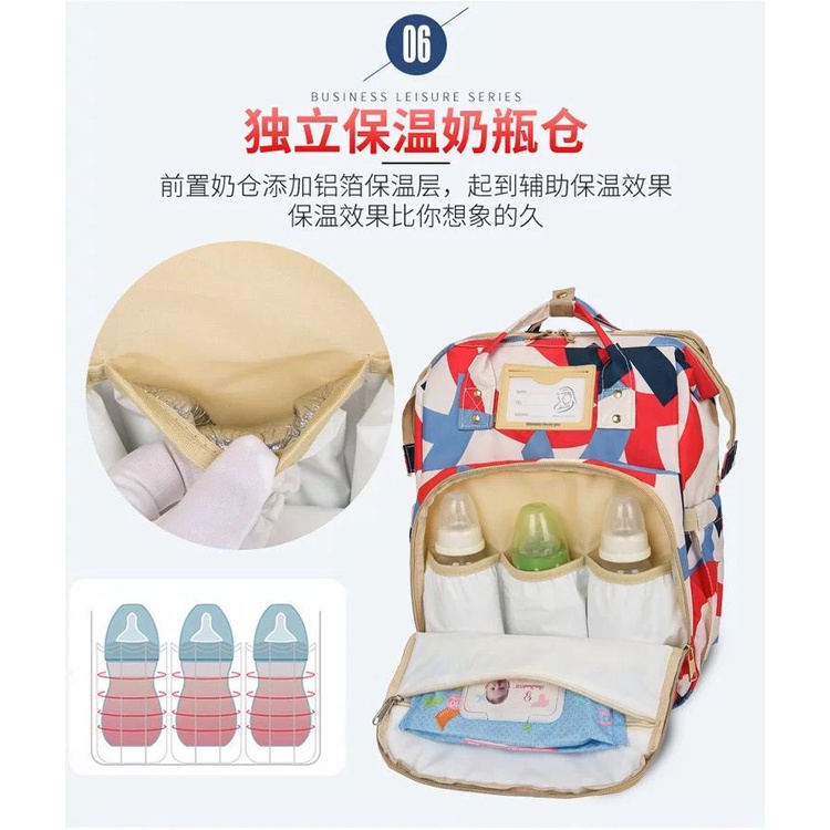 Tas Bayi 2in1 / Diaper Bag Ranjang Bayi Lipat / Mommy Bag Expandable