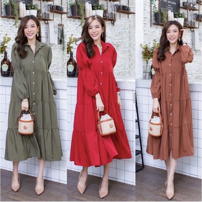 maxi dress Qiqi / qiqi dress rempel / maxi fashion bahan rayon LD 116