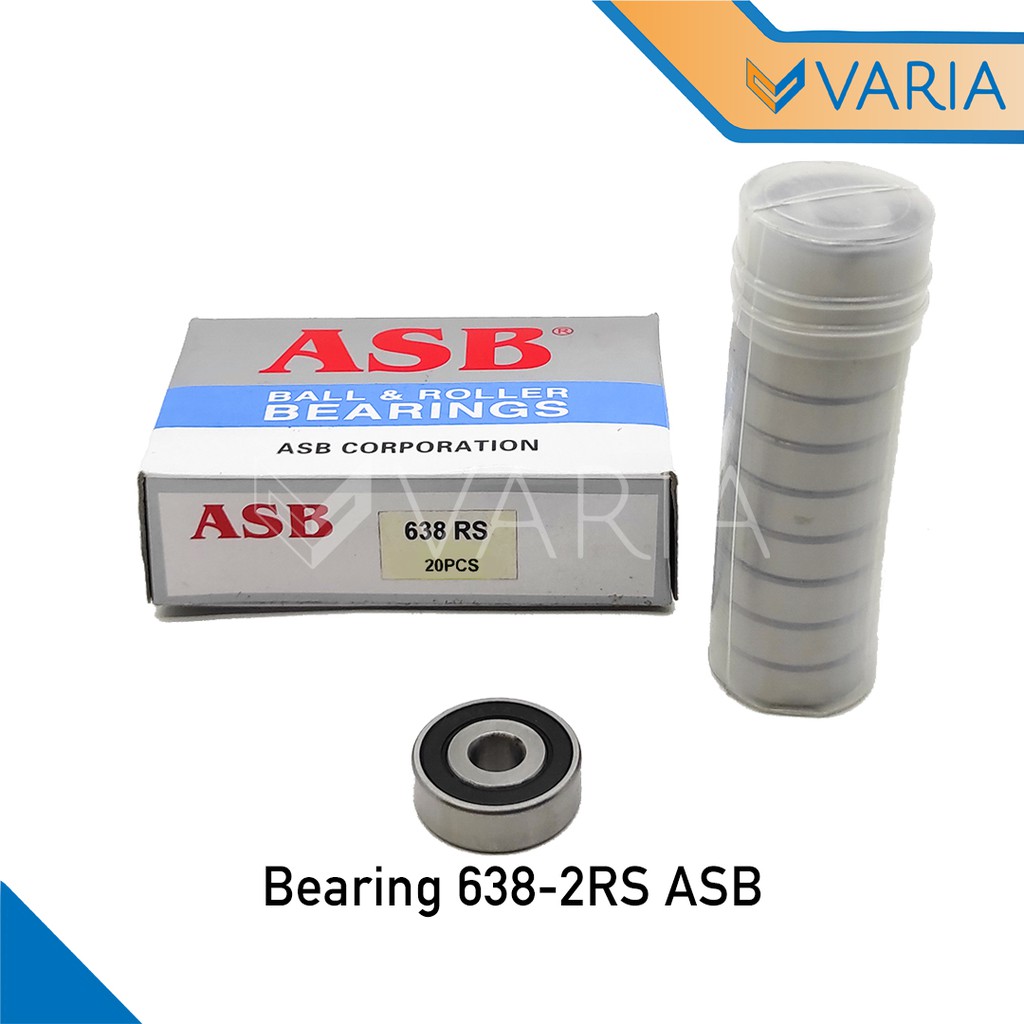 Bearing / Laher 638 2RS Tutup Karet Double ASB