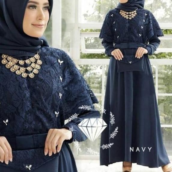 Keluaran Terbaru.. DRESS BRUKAT NADINE M L XL TERBARU DRESSBRUKAT FASHIONMUSLIM PAKAIANWANITA DRESSM