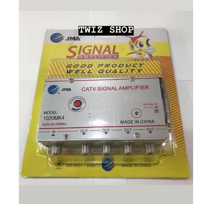 Booster Antena TV / CATV Signal Amplifier 4 Way