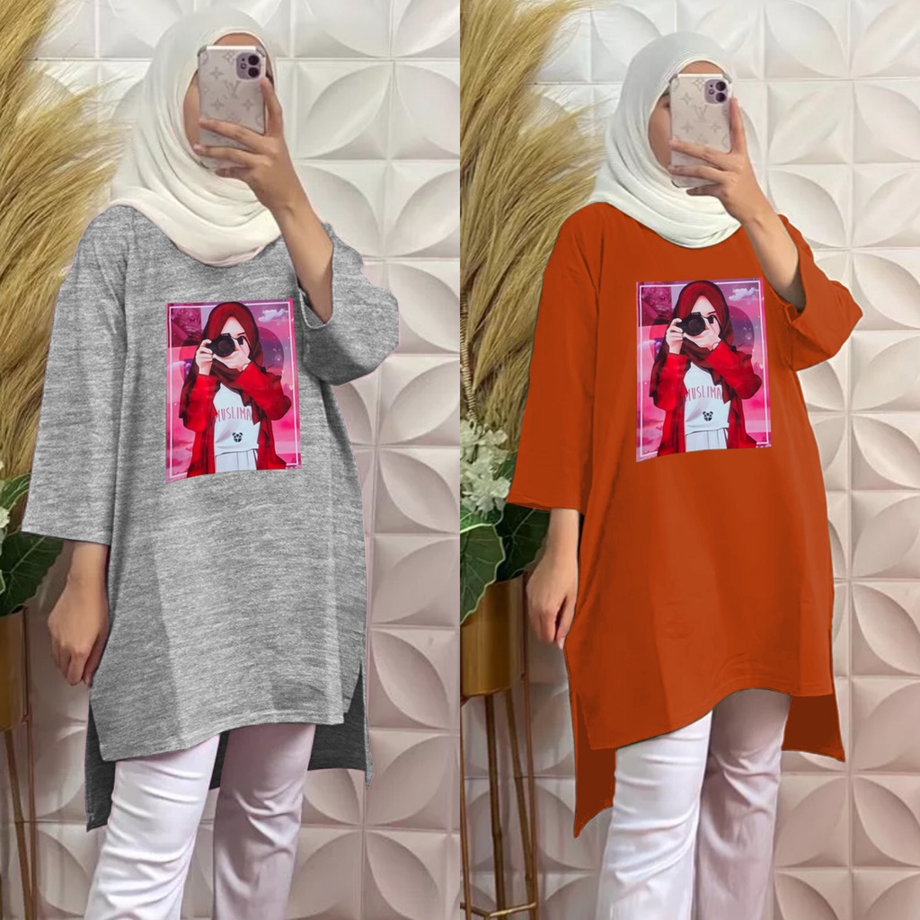 GR TUNIK OVERSIZE BASIC KAOS JUMBO GAMBAR PRINT DTF LEMBUT (BUKAN SABLON) TUNIK BABYTERRY SR572