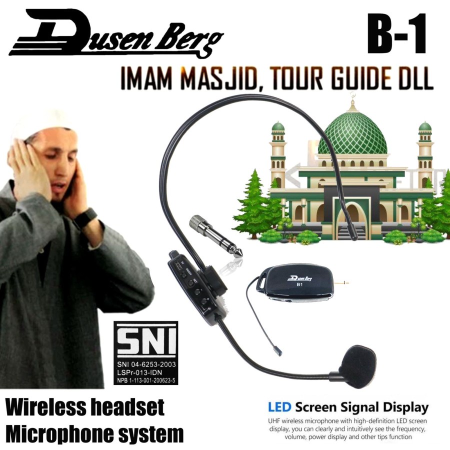 MICROPHONE MIC WIRELESS HEADSET BANDO IMAM PRESENTASI DUSENBERG B-1 ORIGINAL