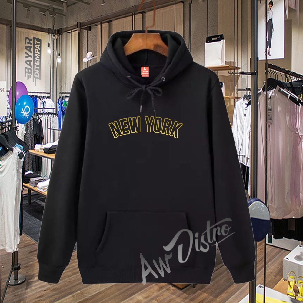 COD Hoodie Distro New York  Gold Premium Quality Sweater Tulisan Jaket Kata-Kata Hoodie Sablon