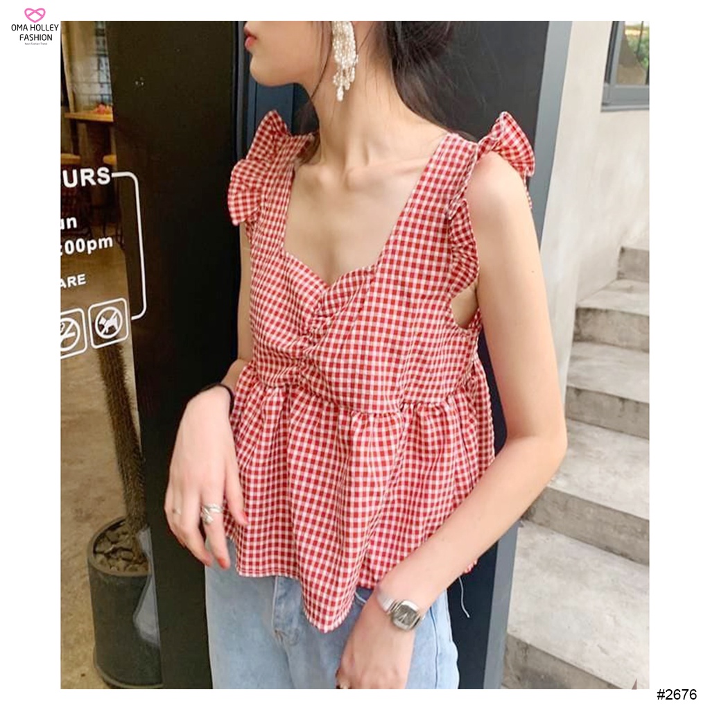 (COD) OH Fashion Henley Korean Square Top #2676