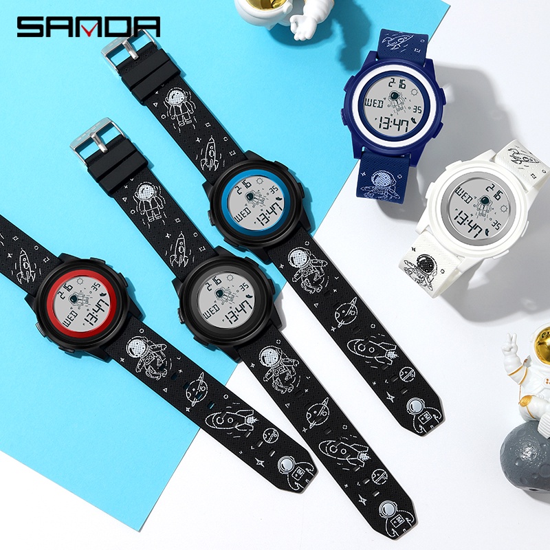 SANDA 2122 Jam Tangan Pria Wanita Digital EL Backlight Sport Watch Anti Air WATCHKITE WKOS