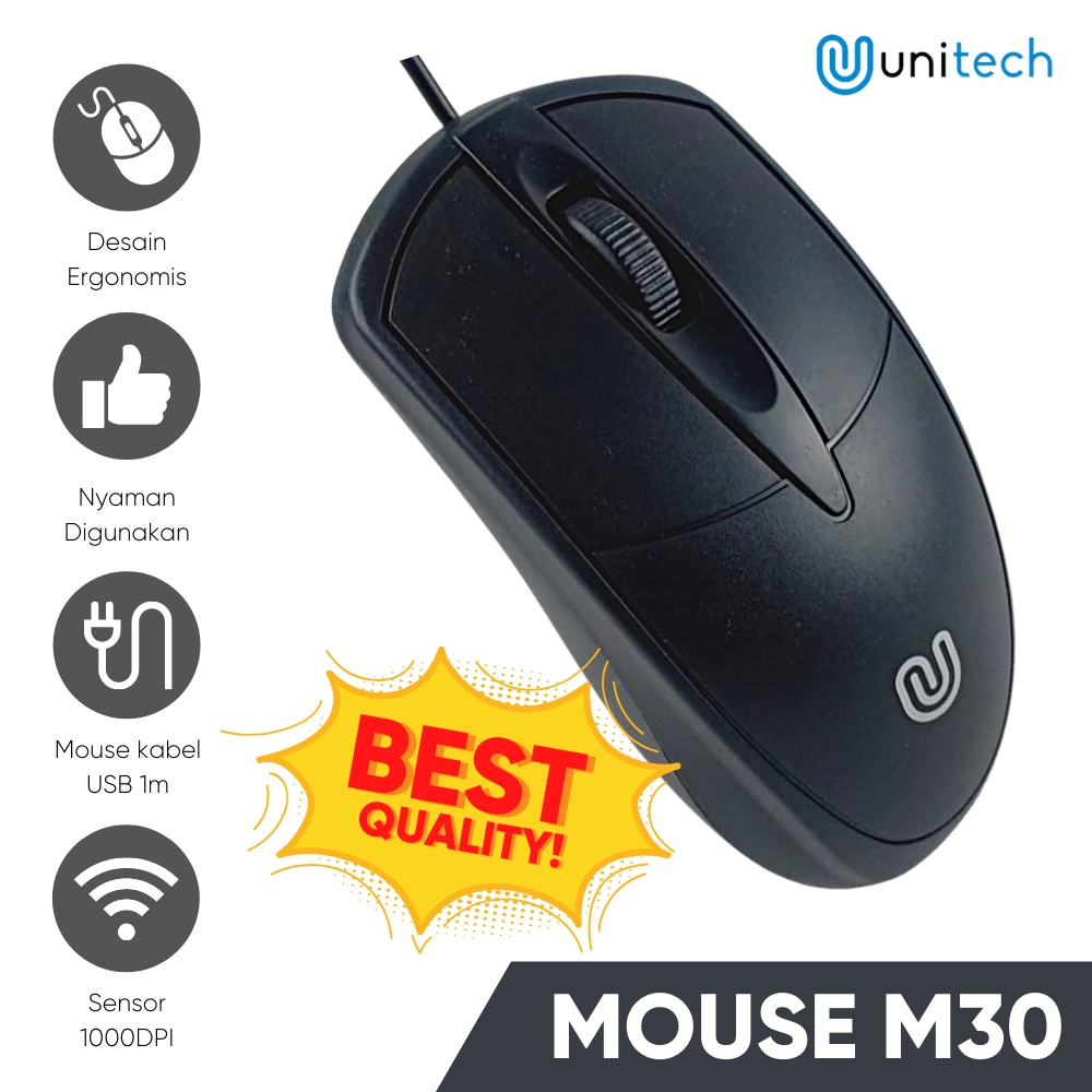 Mouse Kabel M30 Unitech 1000DPI - Black