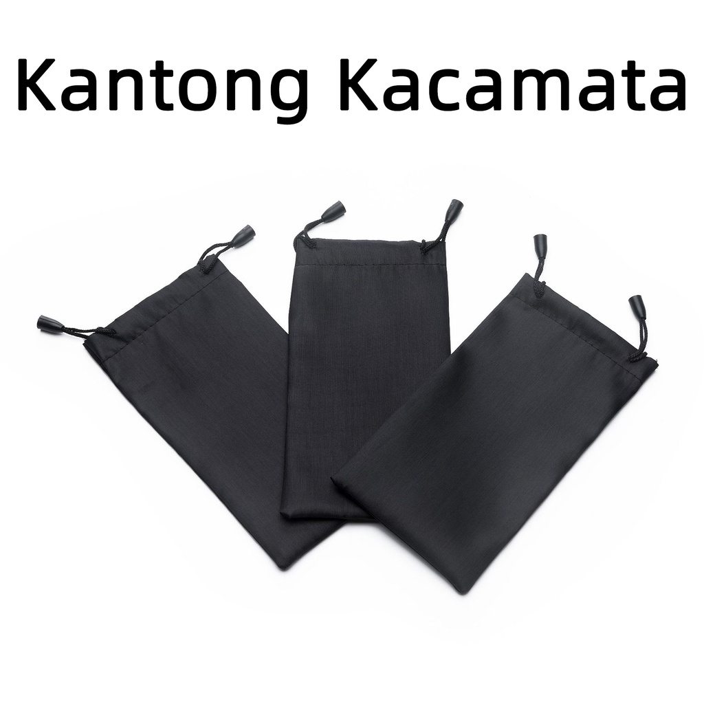 Kantong Kacamata/Kantong Serut Ukuran  Warna Hitam/ Serut Tempat Aksesoris tas kotak