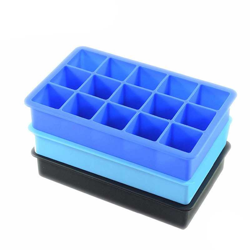 Cetakan Es Batu Model Cube 15 Hole Silicone / Cetakan Karet Es Batu Silikon Aman Di Microwave Freezer / Pencetak Es Batu Kristal Agar Agar Kue Pudding jelly / Cetakan Serbaguna Fleksibel Anti Pecah Praktis / Tempat Es Batu Silikon Murah Original