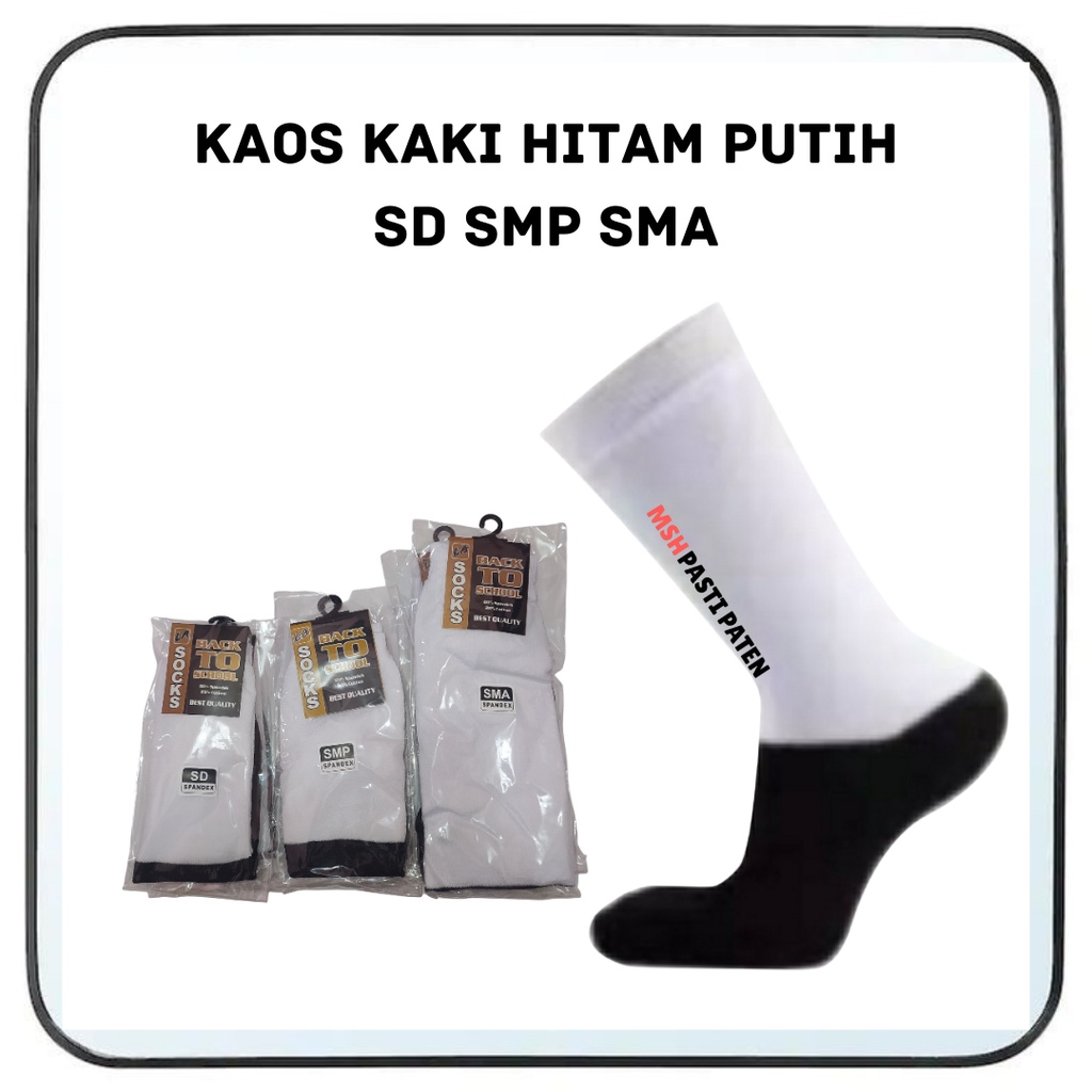 KAOS KAKI SD SMP SMA HITAM PUTIH / Kaos Kaki Anak Sekolah