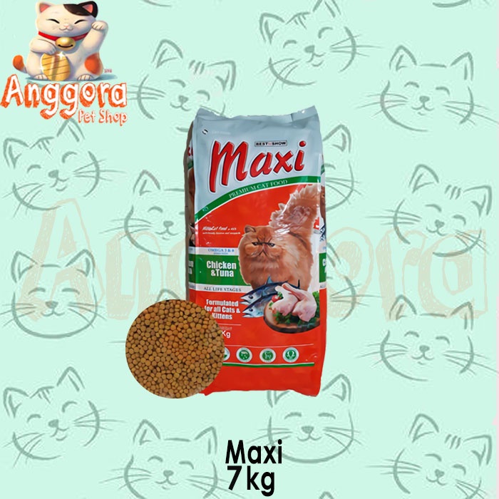 Makanan Kucing kering Premium MAXI 7kg rasa Chicken Tuna