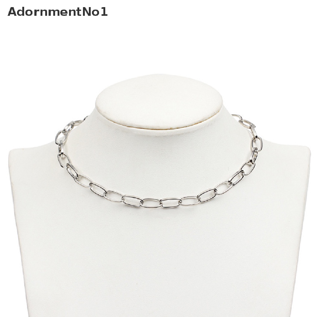 (AdornmentNo1) Kalung Choker Rantai Gaya Punk Vintage Warna Gold / Silver Untuk Perhiasan Wanita