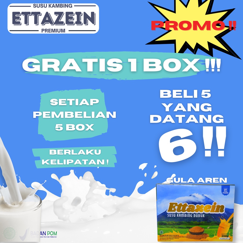 

[GULA AREN] PROMO !!! BELI 5 GRATIS 1 BOX !!! SUSU KAMBING | SUSU KAMBING ETAWA BUBUK