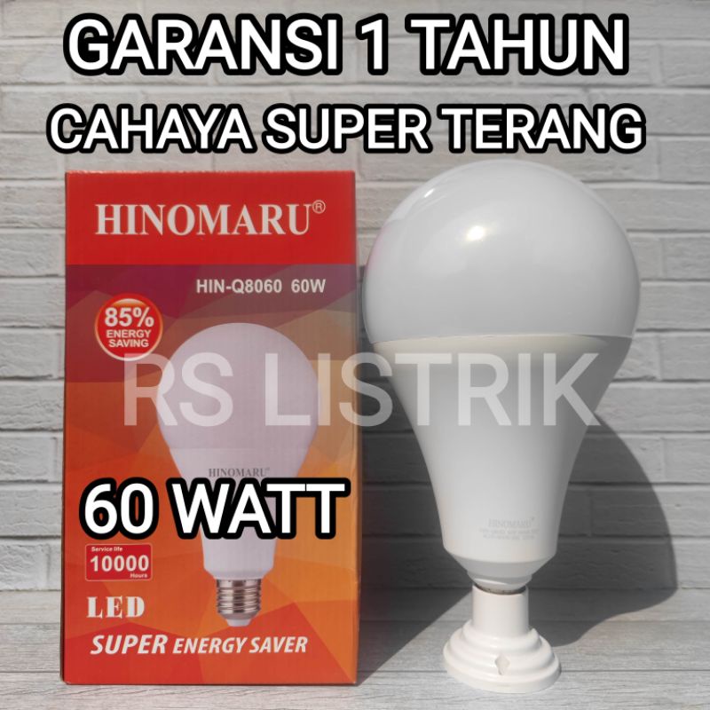 HINOMARU LAMPU LED BULB 60 WATT HIN-Q8060 60W PUTIH 6500K CDL