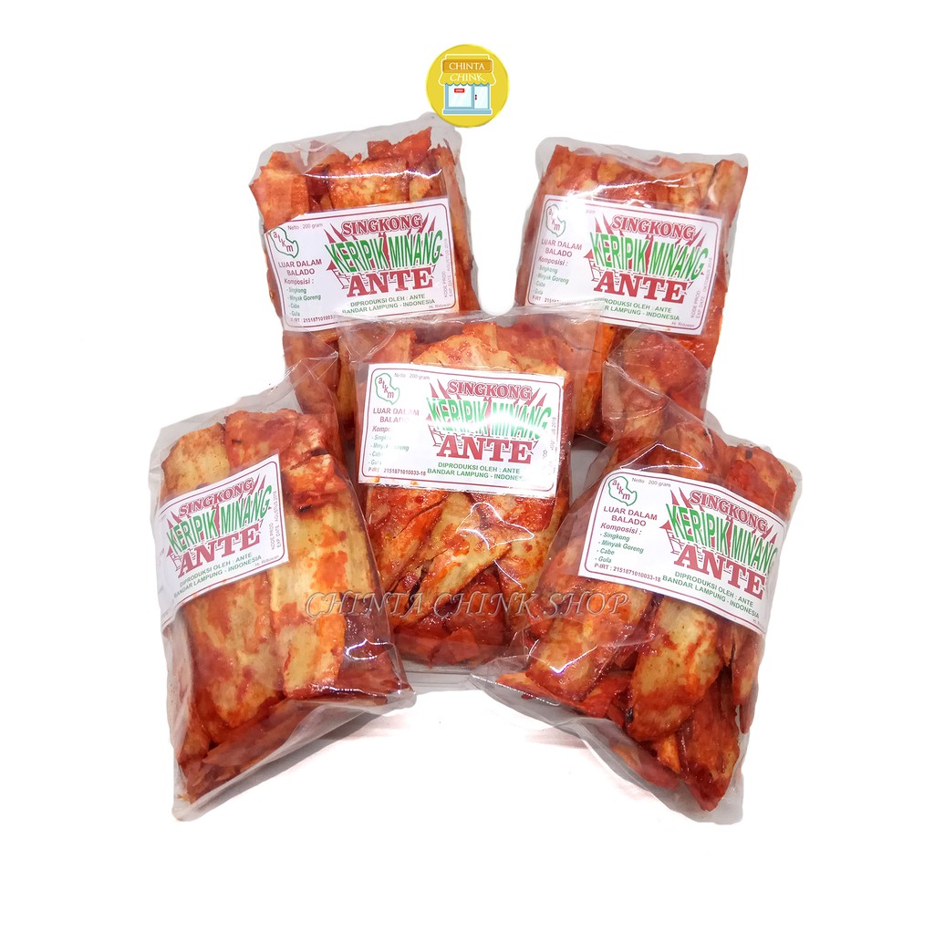 Keripik Balado ANTE Singkong Paket Isi 5 Bungkus Kemasan ...