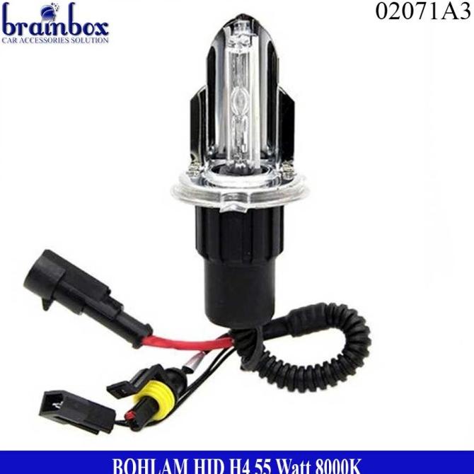 HIGH QUALITY Bohlam HID H4 55 Watt 8000K Hi Lo Mobil Lampu Sorot Mobil