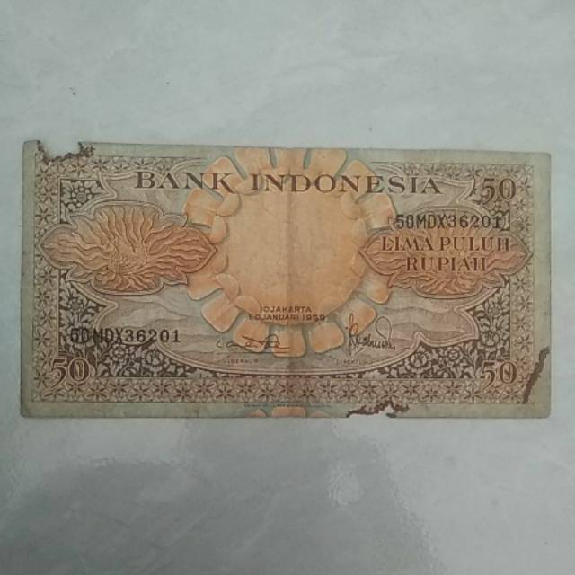 Uang Kuno 50 Rupiah Tahun 1959