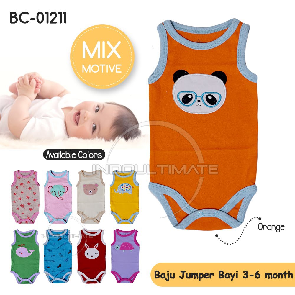 0-1th Jumper Jumsuit Jumpsuit Bayi Baru Lahir Perempuan Laki Laki Tanpa Lengan BC-01211 Baju Bayi