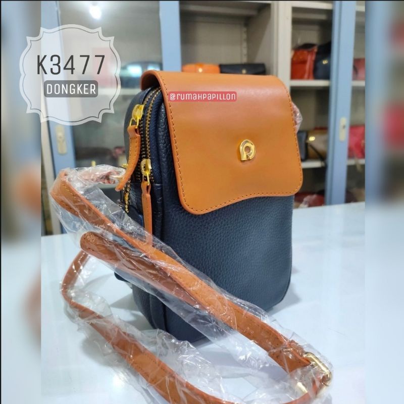 Tas Selempang Wanita Kulit Asli Merk Papillon Original / K3477 Dongker / Papillon Terbaru
