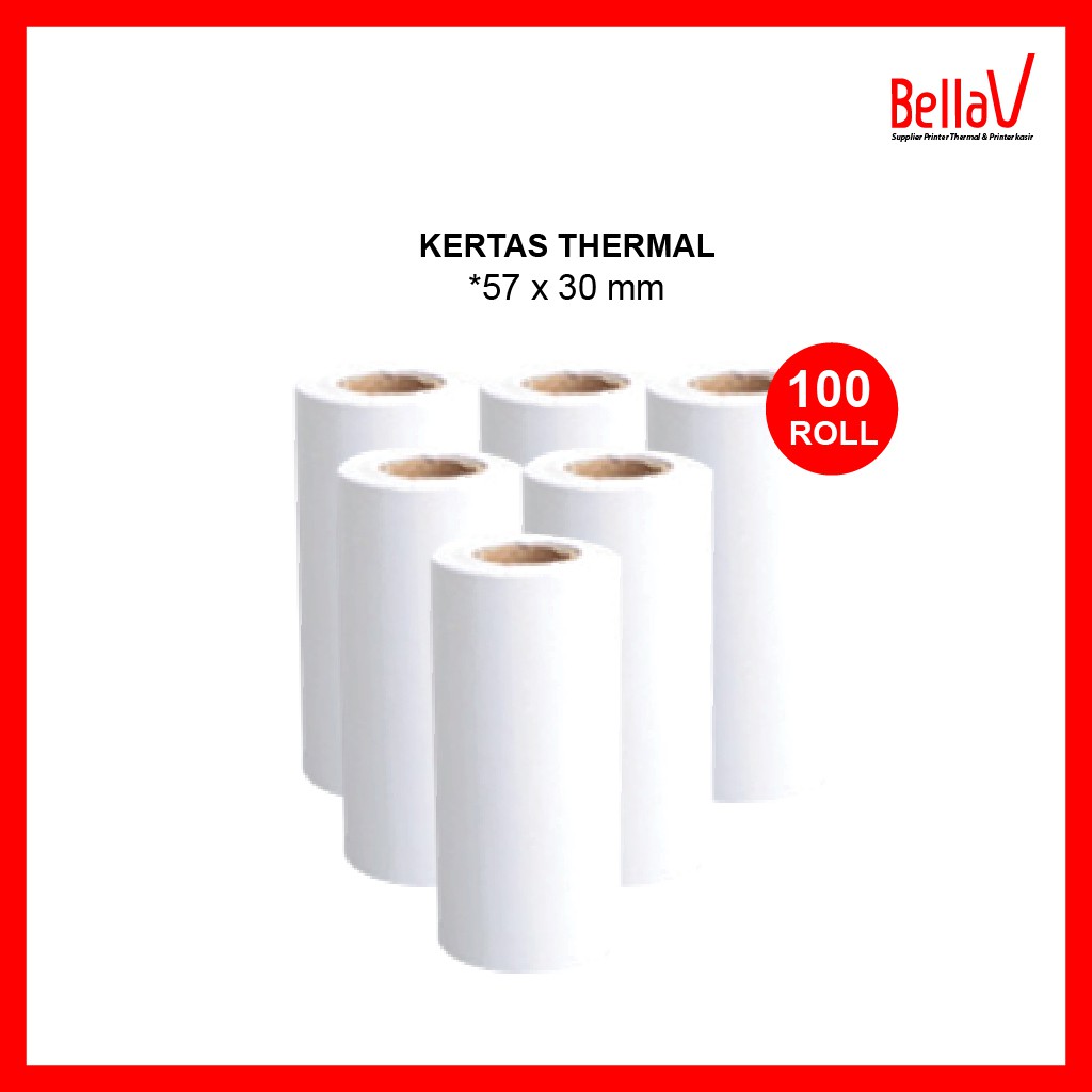 

Kertas Thermal Printer uk 57 x 30 mm (100 roll)