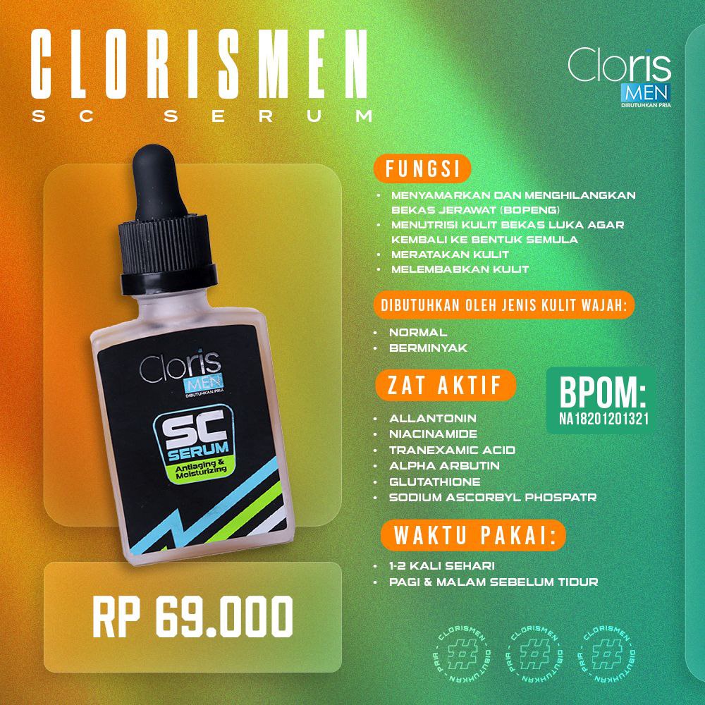 [Spesial Bundling] Clorismen Soap 80gr &amp; SC Serum - Sabun Muka Pria Pembersih Atasi Jerawat Dan Bopeng