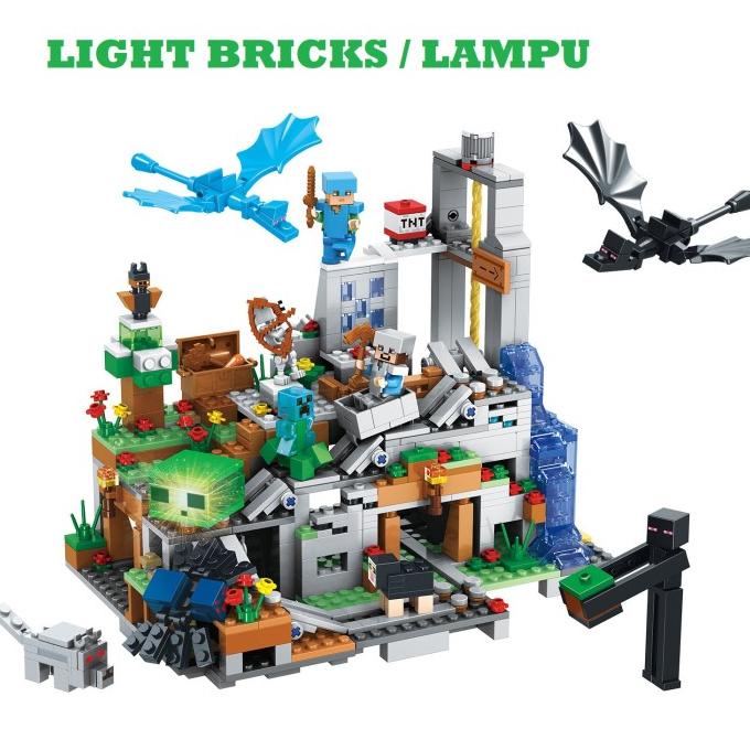 *****] 1013 Lego Minecraft My World The Mountain Light Bricks ( Lampu )